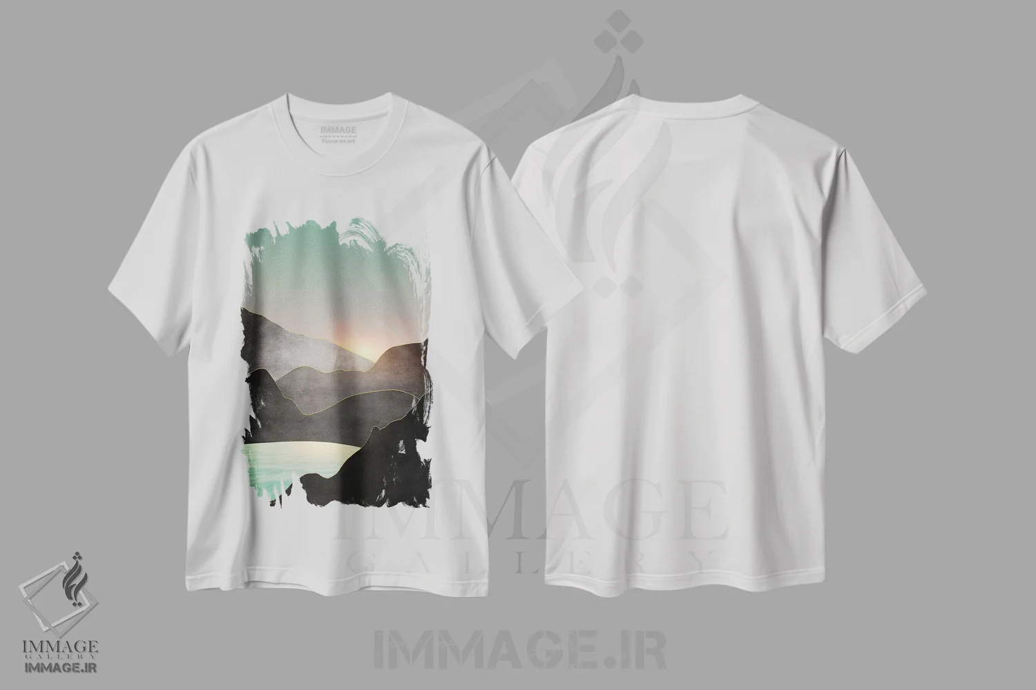 تیشرت سفید طرح دار منظرهٔ مینیمال سوم، آبستره اثر مارکو گونزالز | فروشگاه ایماژ
