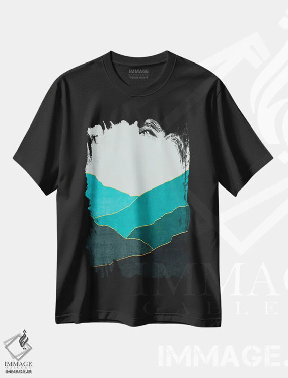 تیشرت مشکی طرح دار منظرهٔ مینیمال چهارم، آبستره اثر مارکو گونزالز | immage.ir