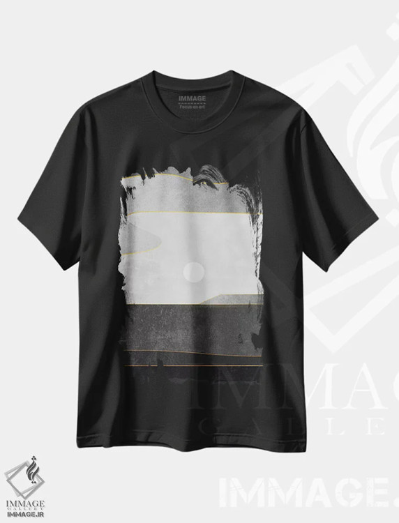 تیشرت مشکی طرح دار منظرهٔ مینیمال ششم، آبستره اثر مارکو گونزالز | immage.ir