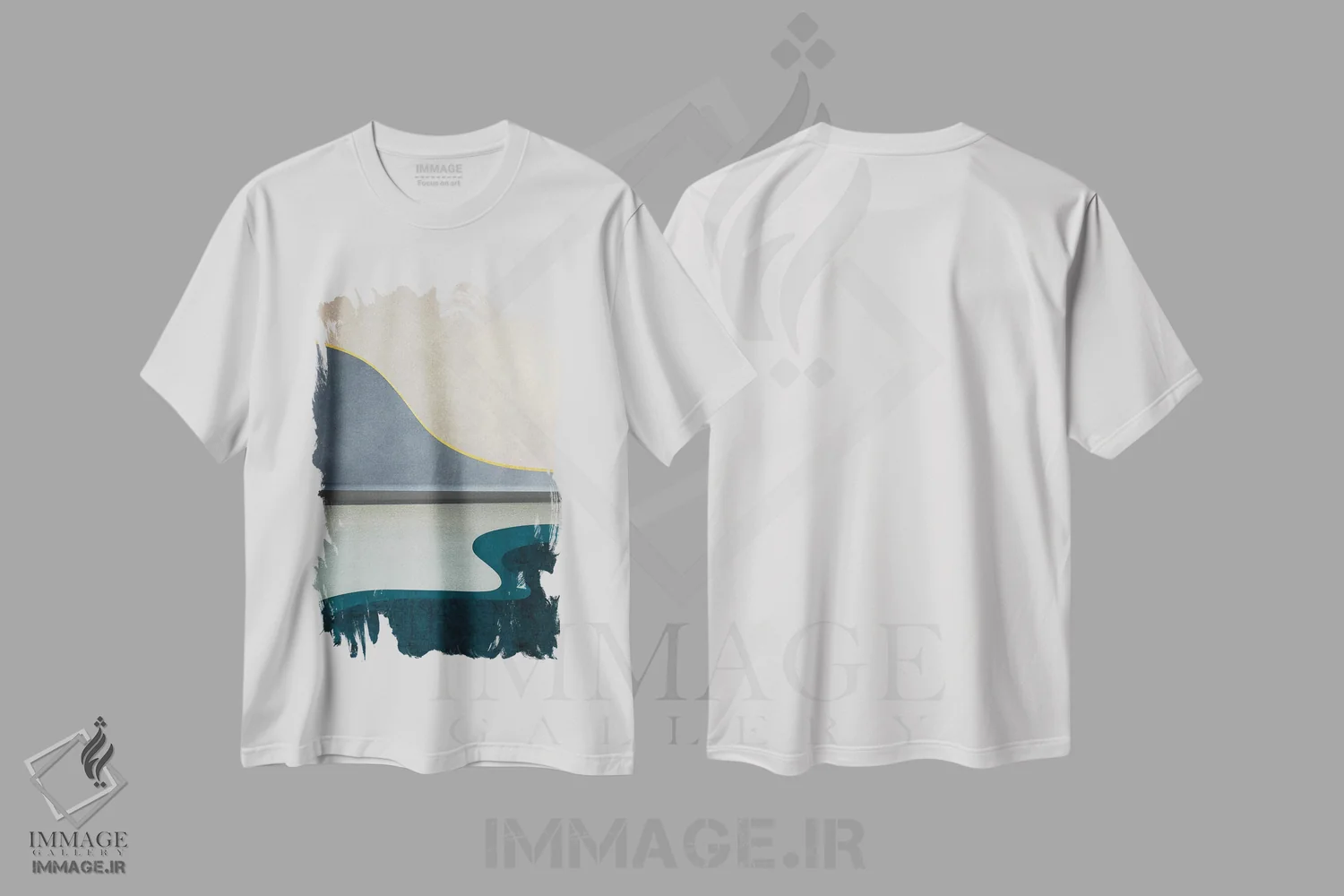 تیشرت سفید طرح دار منظرهٔ مینیمال پنجم، آبستره اثر مارکو گونزالز | immage.ir