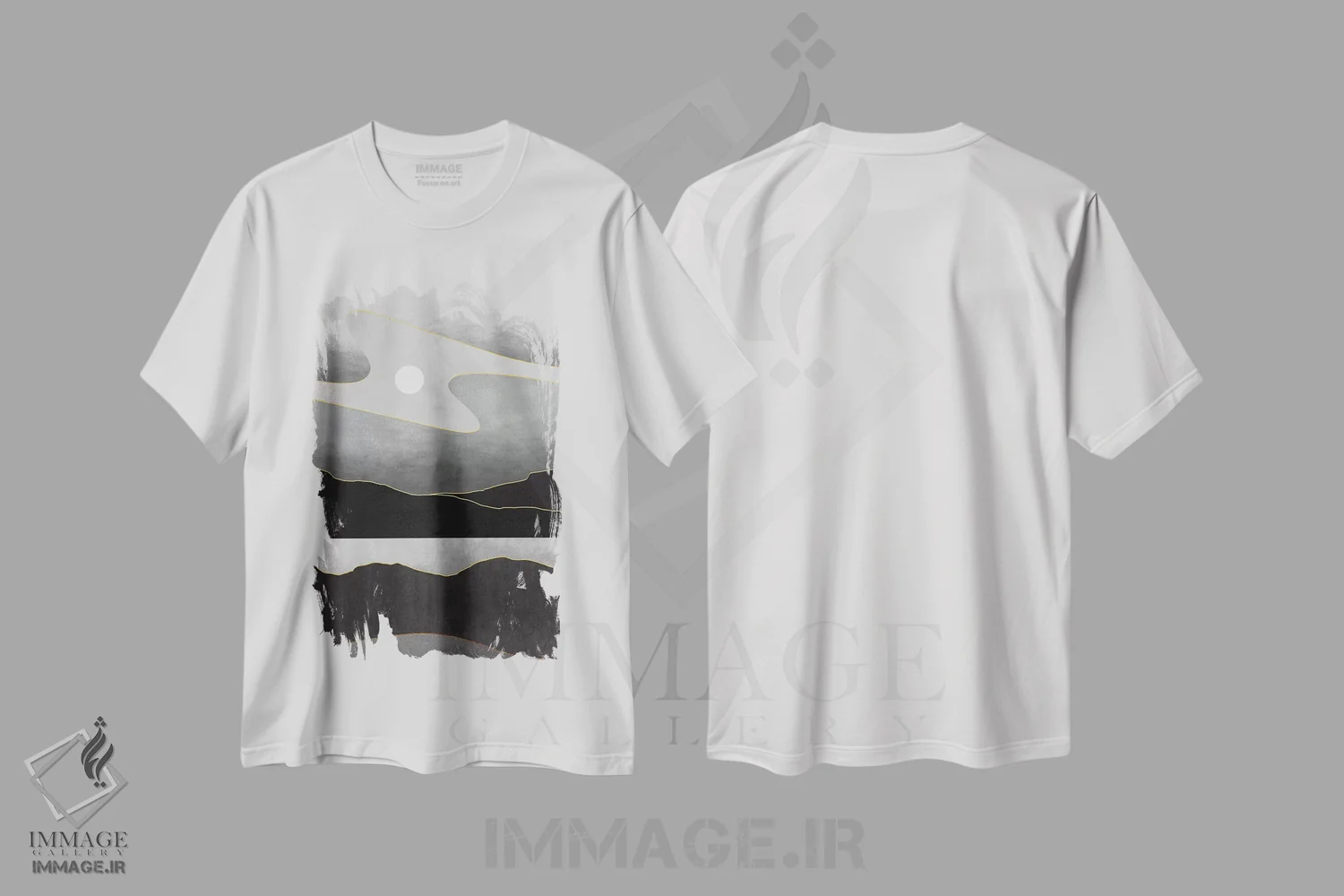 تیشرت سفید طرح دار منظرهٔ مینیمال هفتم، آبستره اثر مارکو گونزالز | immage.ir