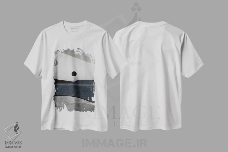 تیشرت سفید طرح دار منظرهٔ مینیمال نهم، آبستره اثر مارکو گونزالز | immage.ir