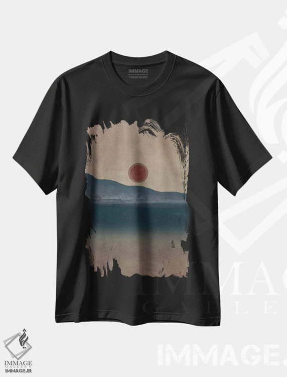 تیشرت مشکی طرح دار منظرهٔ مینیمال دهم، آبستره اثر مارکو گونزالز | immage.ir