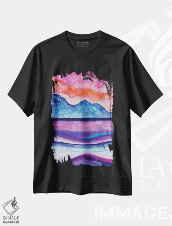 تیشرت مشکی طرح دار انتزاعی سی وششم، آبستره اثر مارکو گونزالز | فروشگاه ایماژ