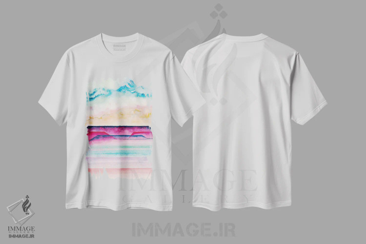 تیشرت سفید طرح دار انتزاعی سی وچهارم، آبستره اثر مارکو گونزالز | فروشگاه ایماژ