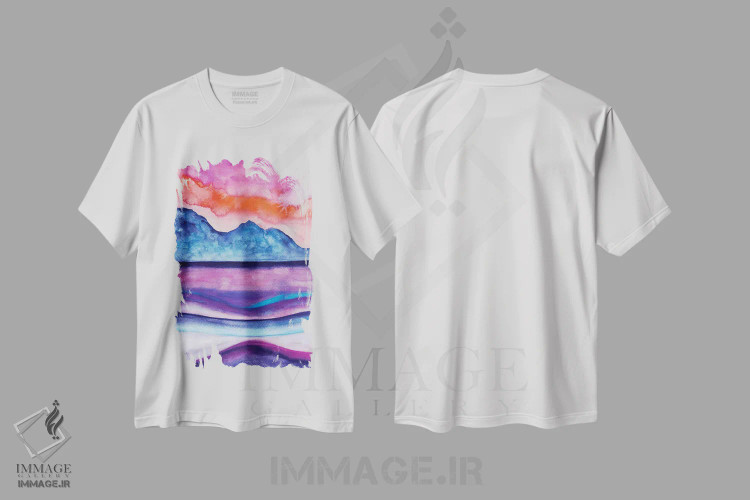 تیشرت سفید طرح دار انتزاعی سی وششم، آبستره اثر مارکو گونزالز | immage.ir