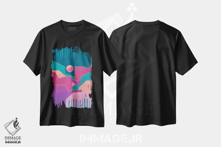 تیشرت مشکی طرح دار معماری انتزاعی یکم، آبستره اثر مارکو گونزالز | immage.ir
