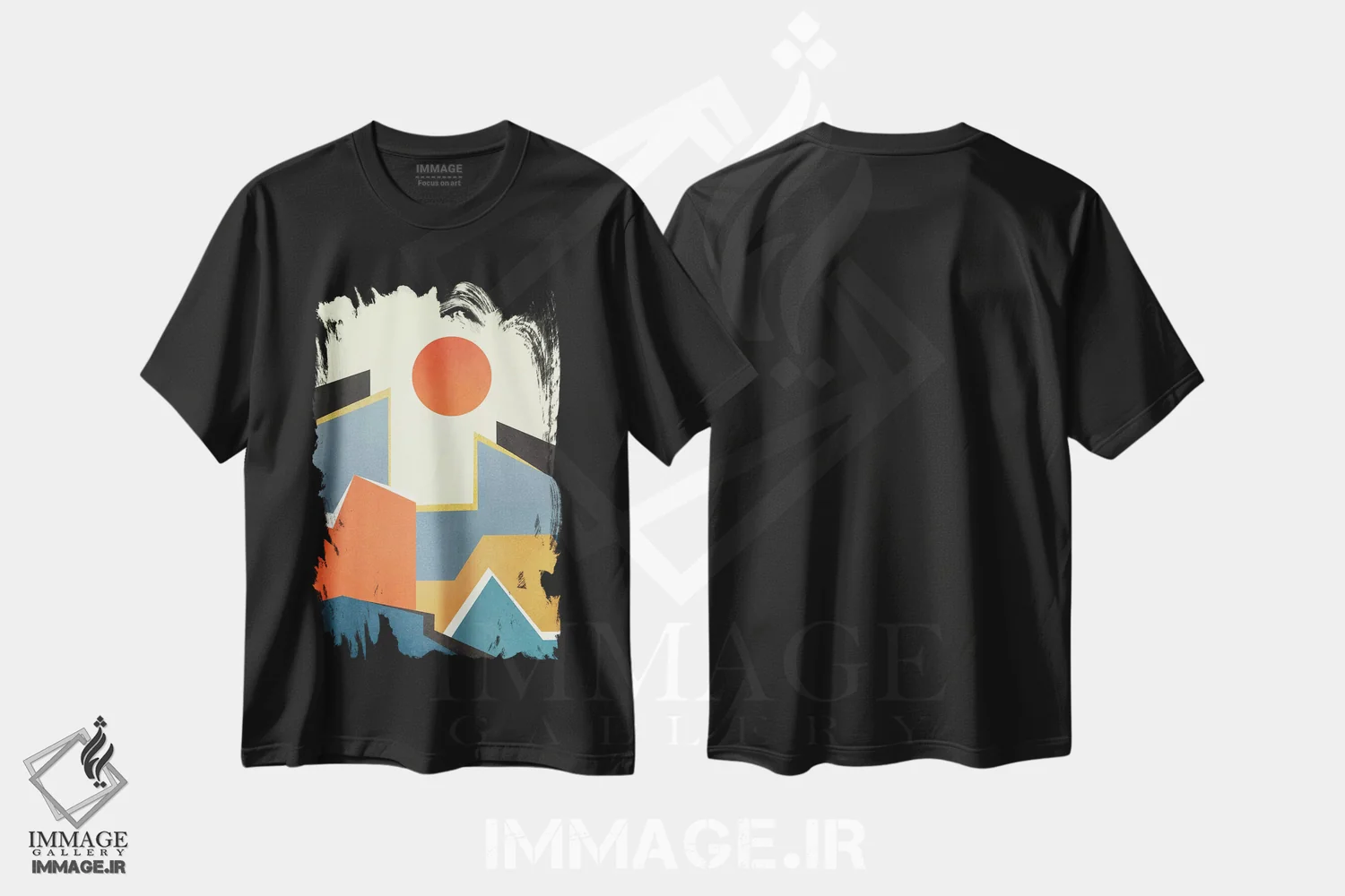 تیشرت مشکی طرح دار معماری انتزاعی سوم، آبستره اثر مارکو گونزالز | فروشگاه ایماژ