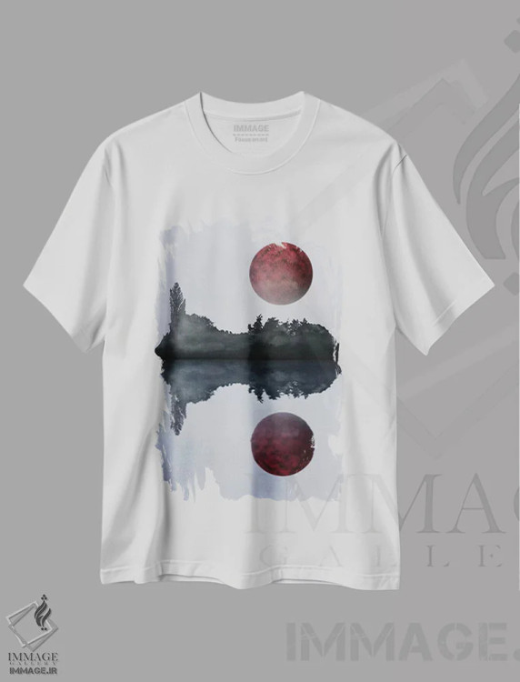 تیشرت سفید طرح دار نگرش های آینده نگر هشتم، آبستره اثر مارکو گونزالز | فروشگاه ایماژ