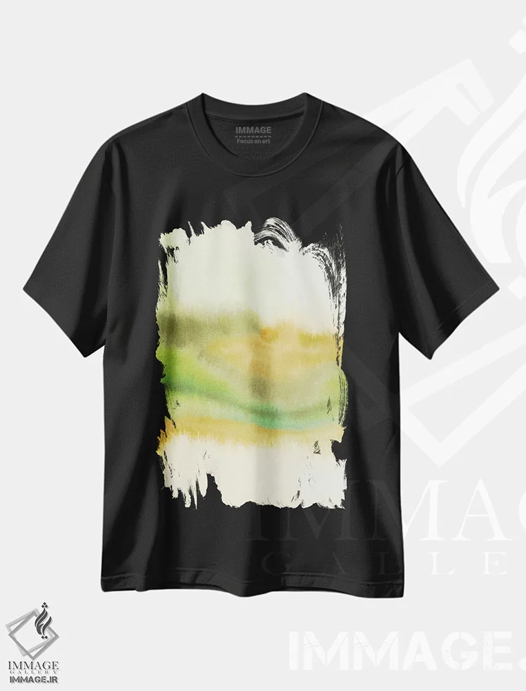 تیشرت مشکی طرح دار انتزاعی ششم اثر مارکو گونزالز | فروشگاه ایماژ