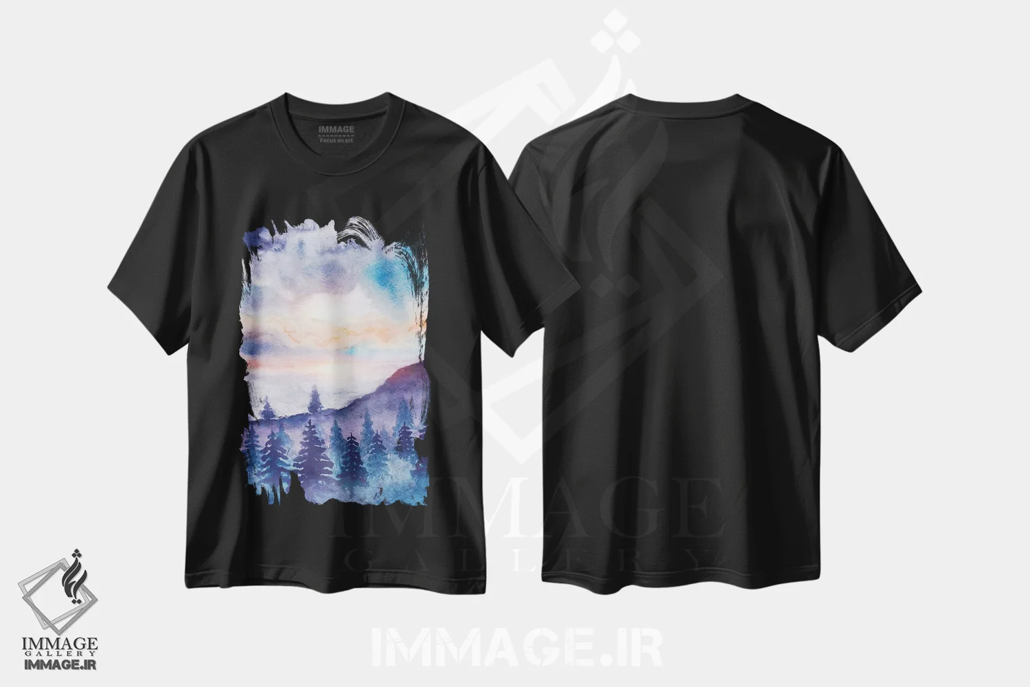 تیشرت مشکی طرح دار در جنگل نهم، آبستره اثر مارکو گونزالز | immage.ir