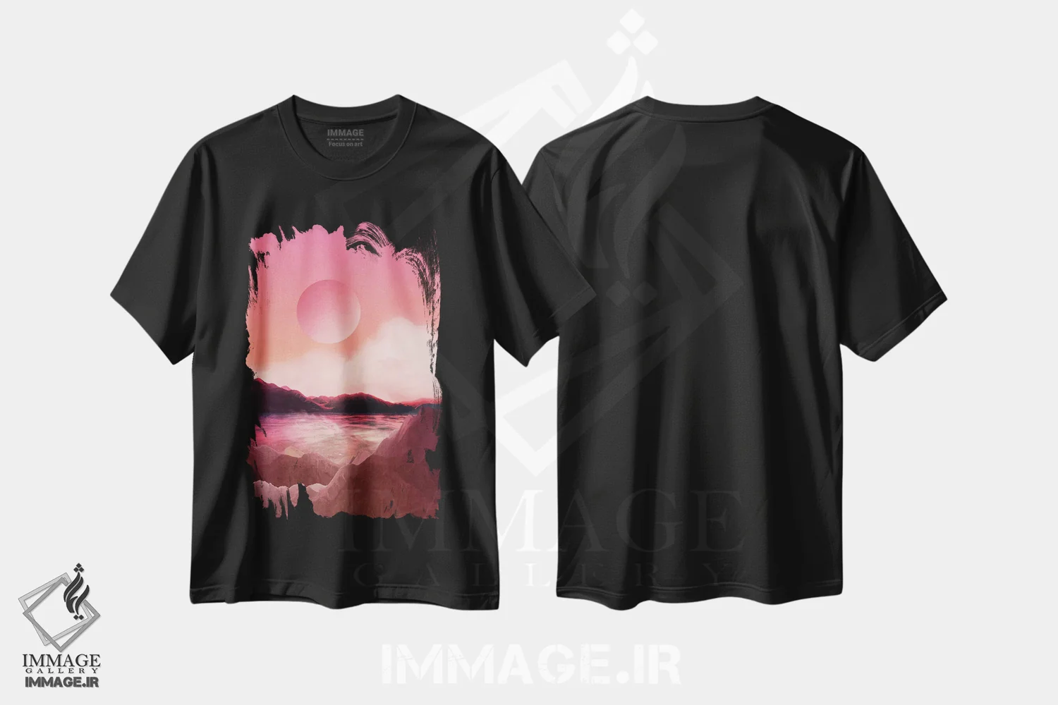 تیشرت مشکی طرح دار منظره و گرافیک مدرن یکم، آبستره اثر مارکو گونزالز | فروشگاه ایماژ