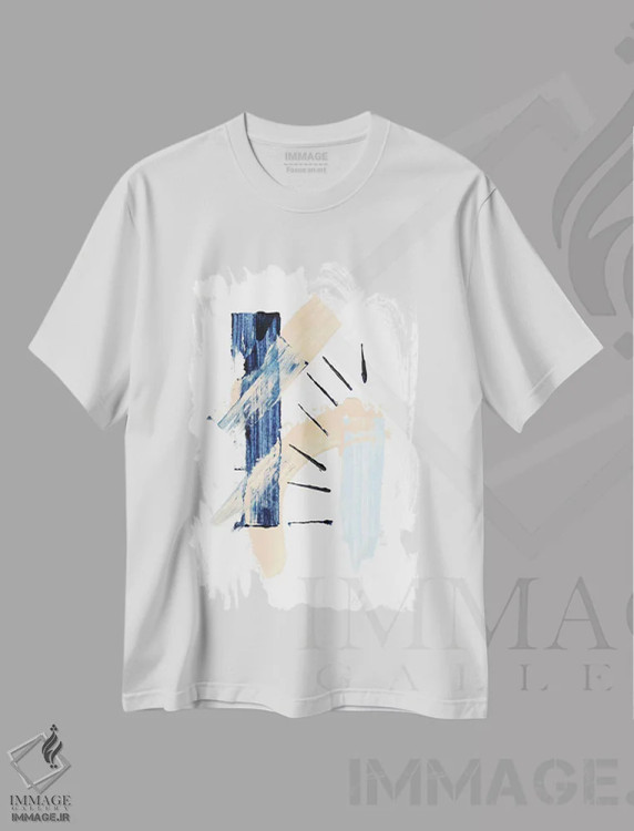 تیشرت سفید طرح دار ابرازهای مینیمال سوم اثر مارکو گونزالز | فروشگاه ایماژ