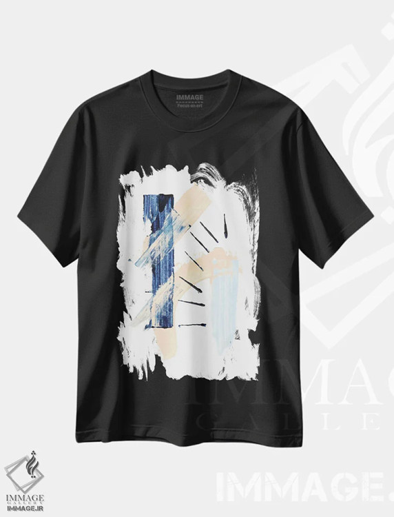 تیشرت مشکی طرح دار ابرازهای مینیمال سوم اثر مارکو گونزالز | immage.ir