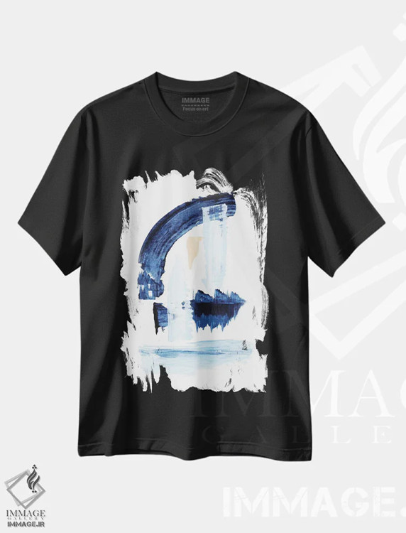 تیشرت مشکی طرح دار ابرازهای مینیمال پنجم اثر مارکو گونزالز | فروشگاه ایماژ