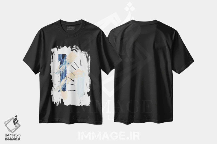 تیشرت مشکی طرح دار ابرازهای مینیمال سوم اثر مارکو گونزالز | immage.ir