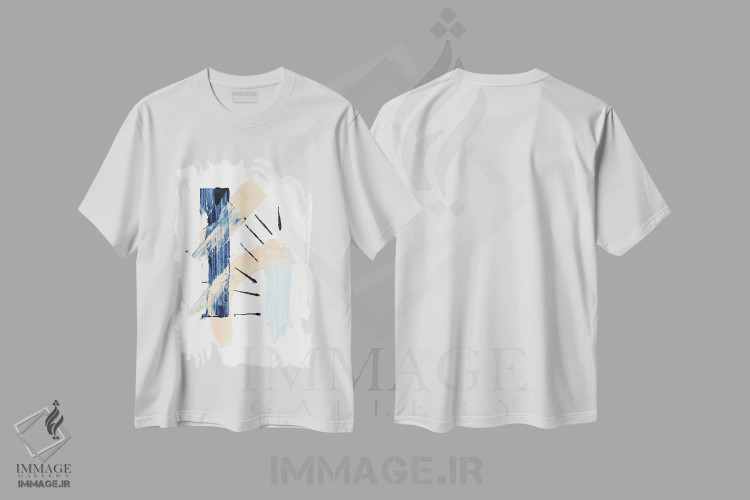 تیشرت سفید طرح دار ابرازهای مینیمال سوم اثر مارکو گونزالز | فروشگاه ایماژ