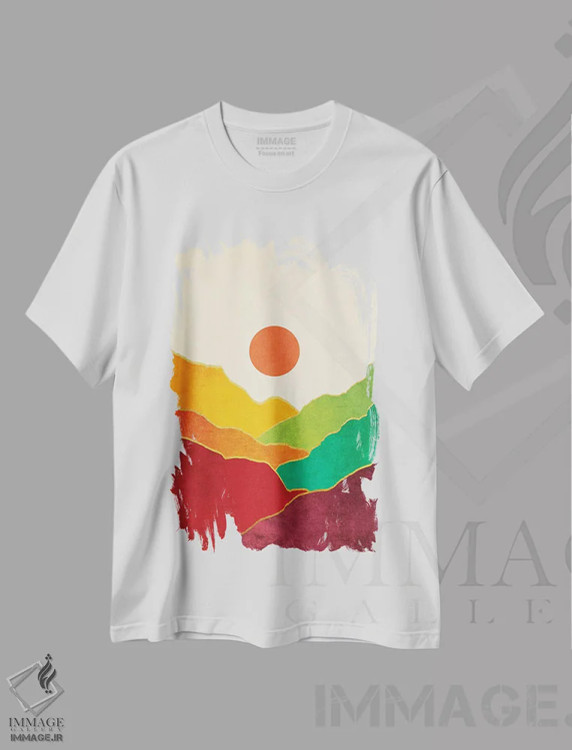 تیشرت سفید طرح دار منظرهٔ مینیمال یازدهم، وینتیج و رترو اثر مارکو گونزالز | فروشگاه ایماژ