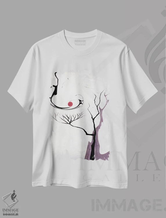 تیشرت سفید طرح دار درختان آبرنگی چهاردهم اثر مارکو گونزالز | فروشگاه ایماژ