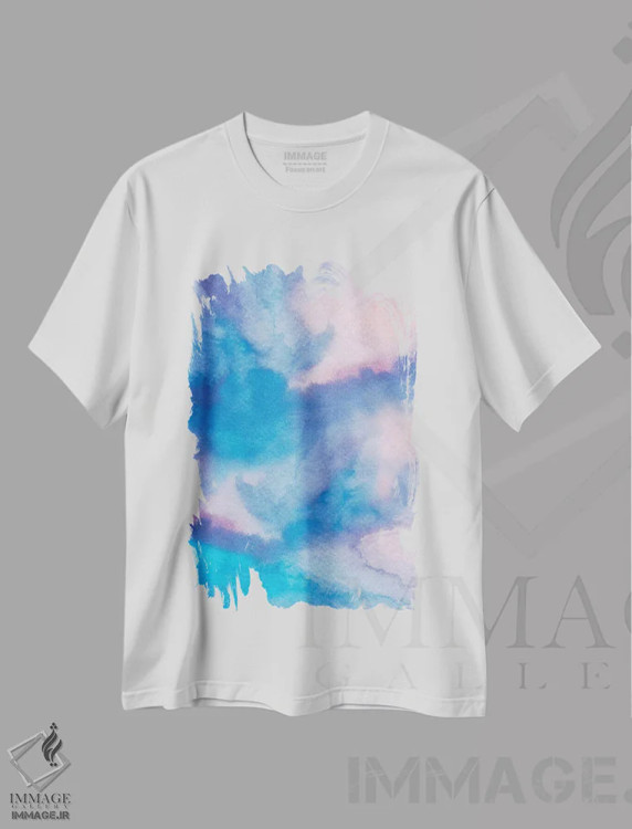 تیشرت سفید طرح دار انتزاعی هشتم اثر مارکو گونزالز | فروشگاه ایماژ