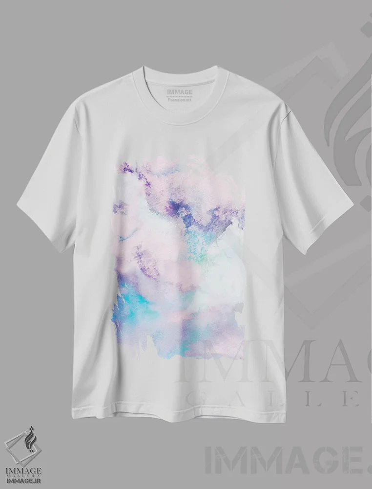 تیشرت سفید طرح دار انتزاعی نهم اثر مارکو گونزالز | فروشگاه ایماژ