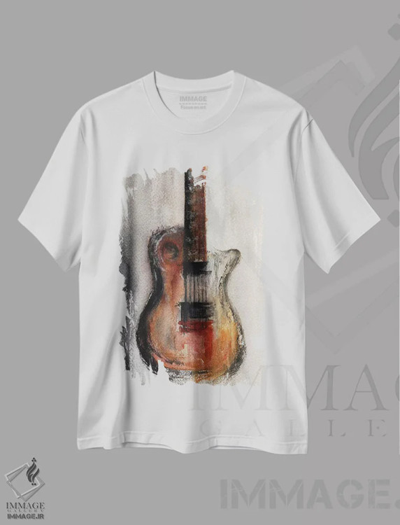 تیشرت سفید طرح دار گیتار، تزئینی اثر مارکو گونزالز | immage.ir