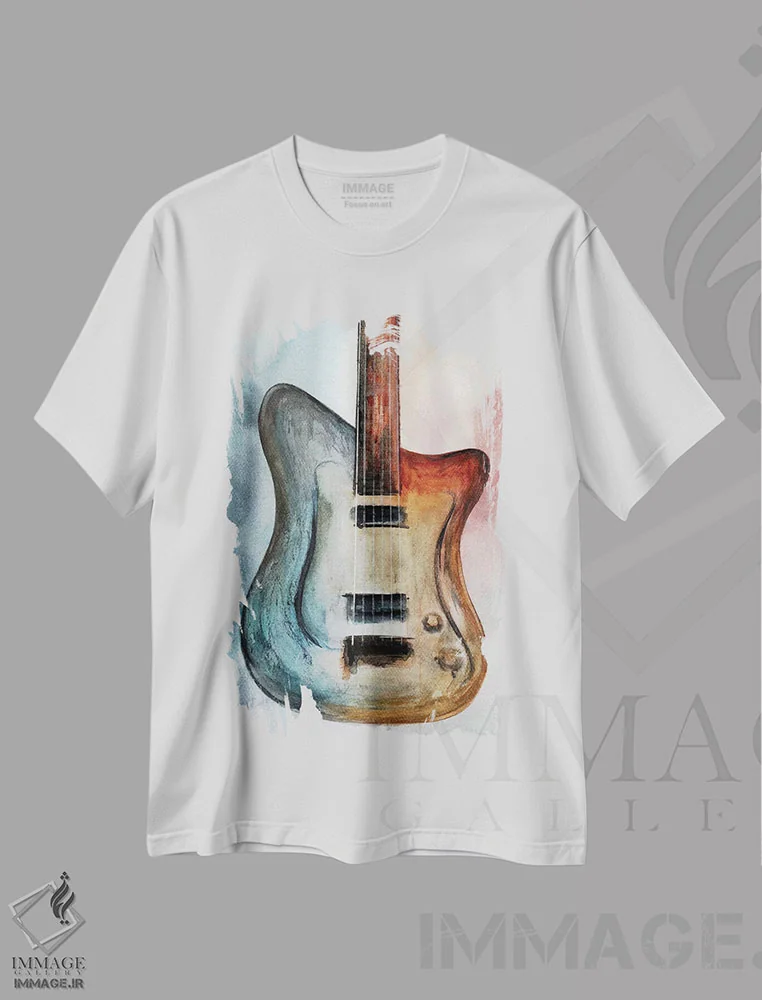 تیشرت سفید طرح دار موسیقی رترو سوم، تزئینی اثر مارکو گونزالز | immage.ir