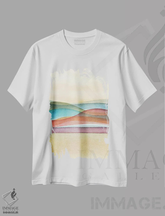 تیشرت سفید طرح دار منظرهٔ روان گردان دوم، تزئینی اثر مارکو گونزالز | فروشگاه ایماژ
