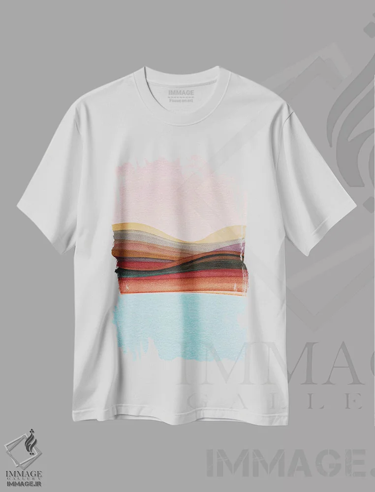 تیشرت سفید طرح دار منظرهٔ روان گردان چهارم، تزئینی اثر مارکو گونزالز | فروشگاه ایماژ