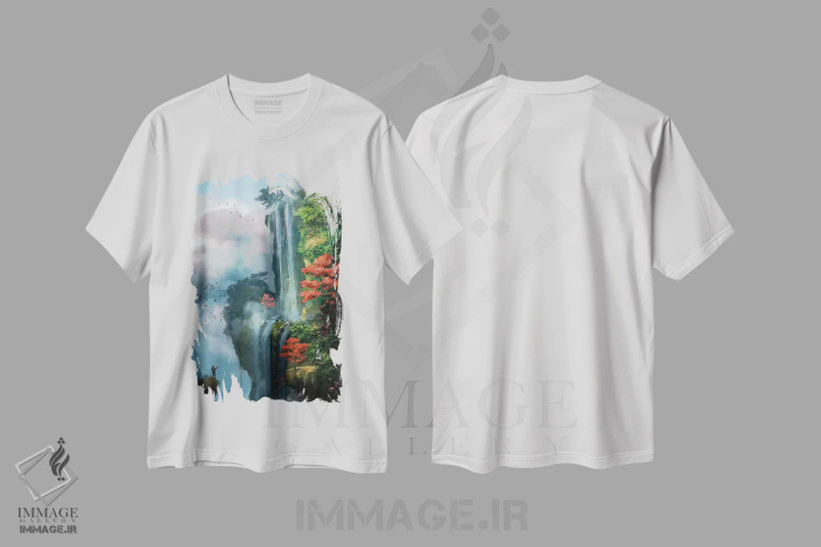 تیشرت سفید طرح دار درون ابرها، هنر فاخر معاصر اثر استیو گود | immage.ir