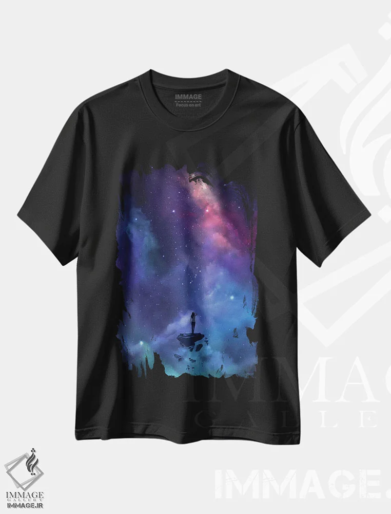 تیشرت مشکی طرح دار از دست دادن، هنر فاخر معاصر اثر استیو گود | immage.ir
