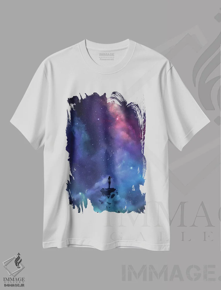 تیشرت سفید طرح دار از دست دادن، هنر فاخر معاصر اثر استیو گود | فروشگاه ایماژ