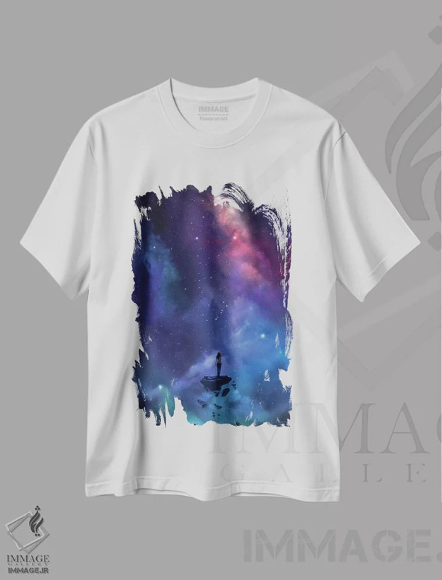 تیشرت سفید طرح دار از دست دادن، هنر فاخر معاصر اثر استیو گود | فروشگاه ایماژ