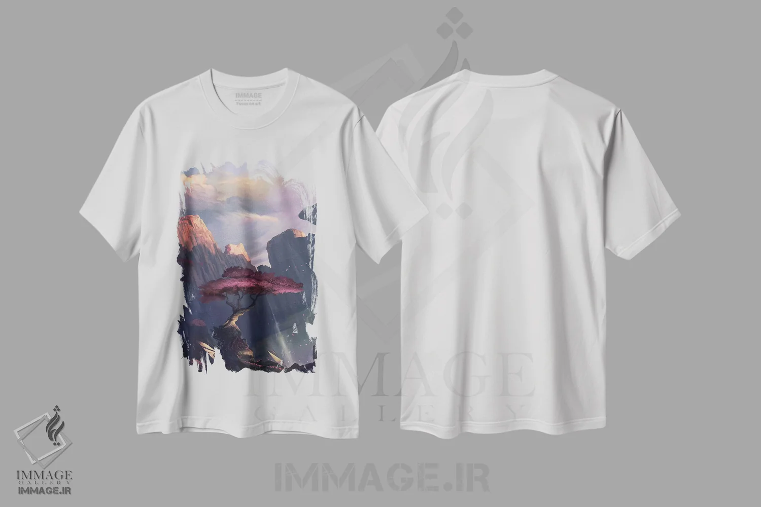تیشرت سفید طرح دار زمان نوسازی، هنر فاخر معاصر اثر استیو گود | immage.ir