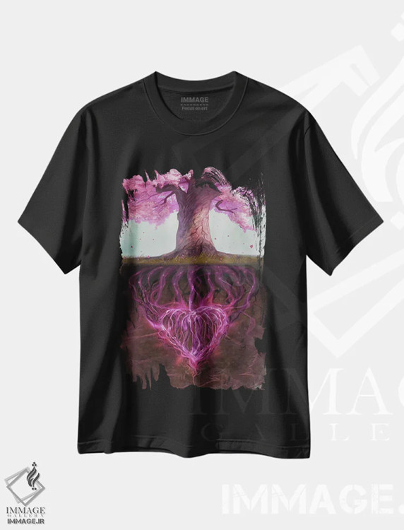 تیشرت مشکی طرح دار نمادگرایی ازدواج، تزئینی اثر استیو گود | immage.ir