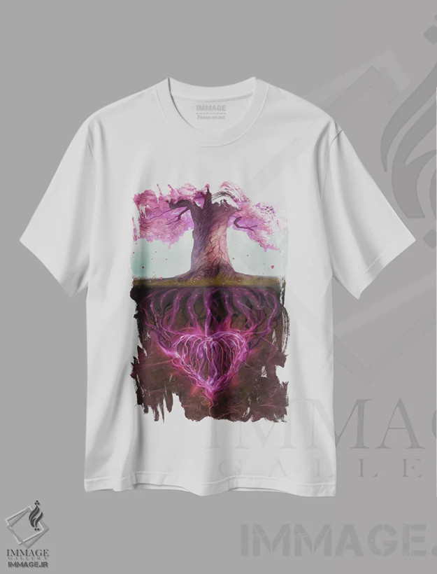 تیشرت سفید طرح دار نمادگرایی ازدواج، تزئینی اثر استیو گود | فروشگاه ایماژ