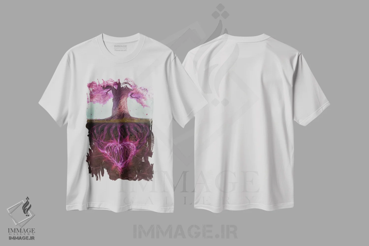تیشرت سفید طرح دار نمادگرایی ازدواج، تزئینی اثر استیو گود | فروشگاه ایماژ