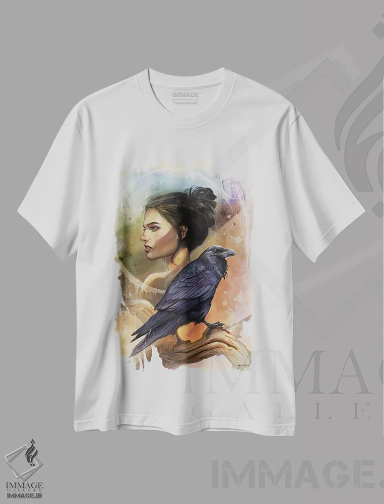 تیشرت سفید طرح دار تدارک شیک، هنر فاخر معاصر اثر استیو گود | immage.ir