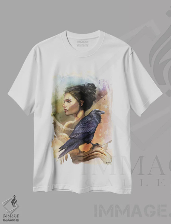 تیشرت سفید طرح دار تدارک شیک، هنر فاخر معاصر اثر استیو گود | immage.ir