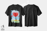 تیشرت مشکی طرح دار بادکنک های قلبی، تزئینی اثر گوردون بروس | immage.ir