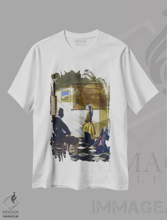 تیشرت سفید طرح دار مدل جدید ورمیر اثر گوردون بروس | immage.ir
