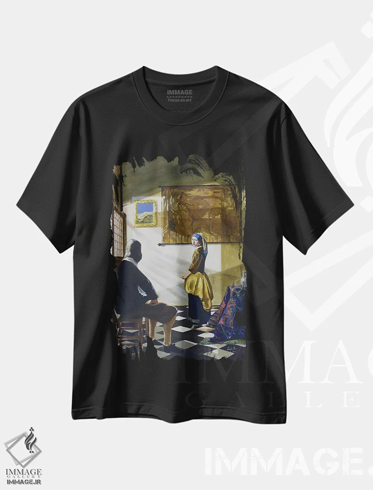 تیشرت مشکی طرح دار مدل جدید ورمیر اثر گوردون بروس | فروشگاه ایماژ