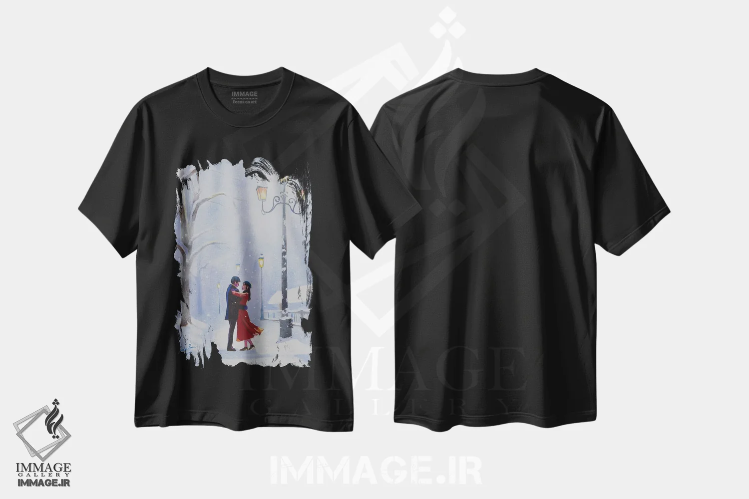 تیشرت مشکی طرح دار والس پولک برف اثر گوردون بروس | immage.ir