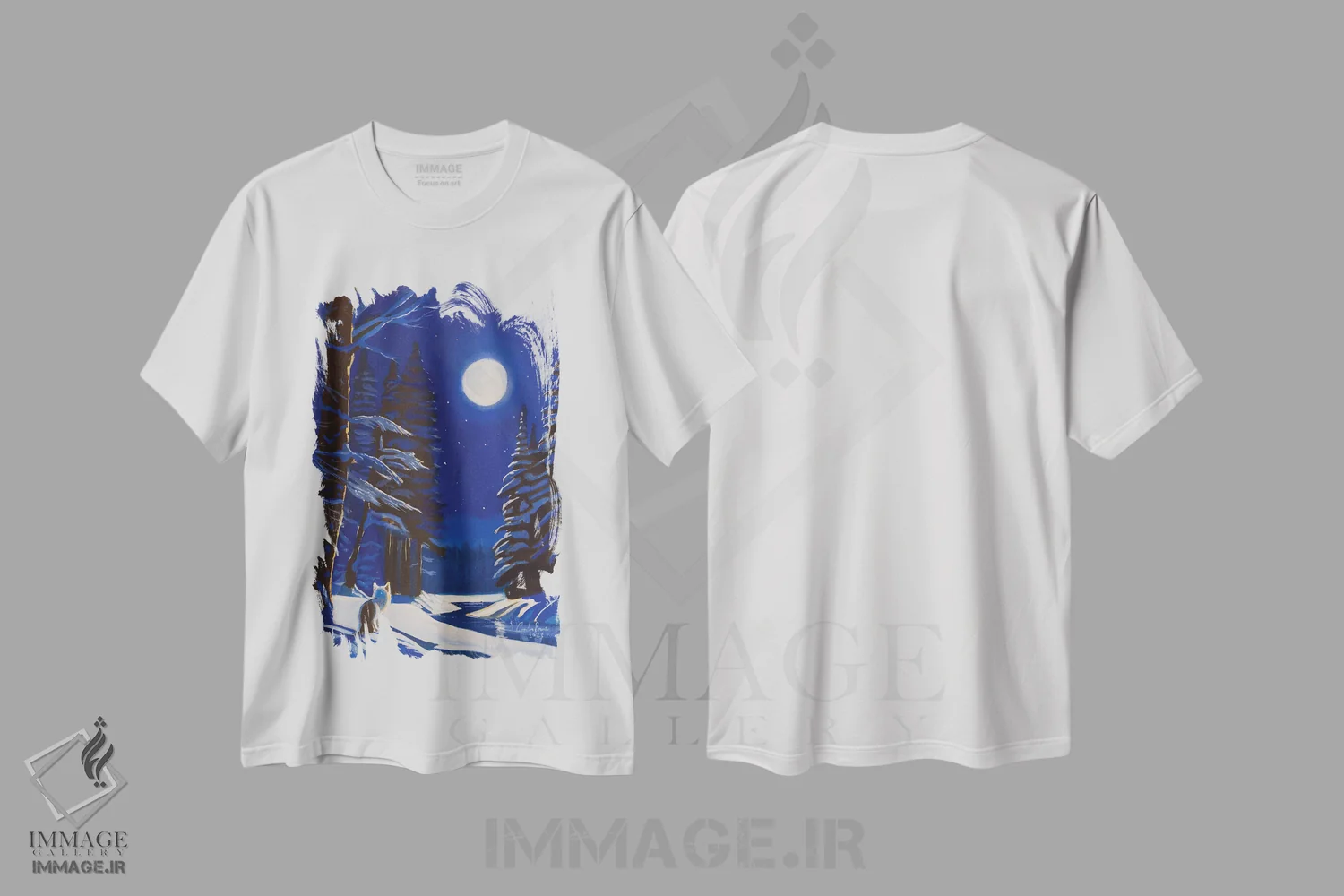 تیشرت سفید طرح دار روباه زمستانی اثر گوردون بروس | immage.ir