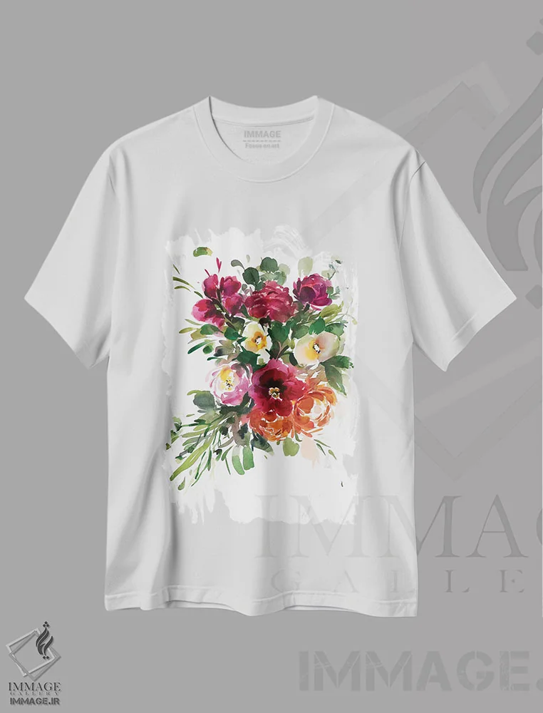 تیشرت سفید طرح دار آسمانی، دکور معاصر اثر گوشیا گرگورچیک | فروشگاه ایماژ