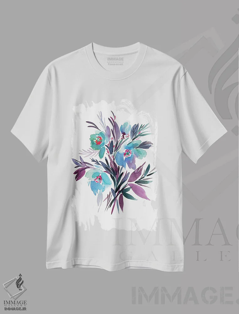 تیشرت سفید طرح دار یخ، دکور معاصر اثر گوشیا گرگورچیک | فروشگاه ایماژ