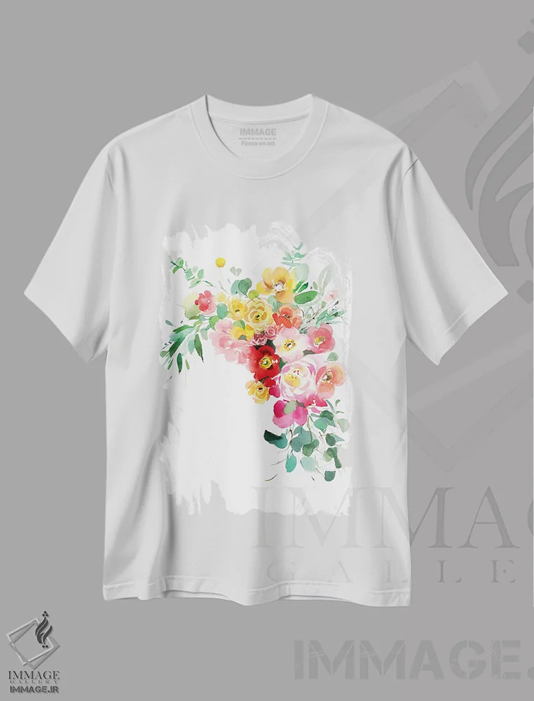 تیشرت سفید طرح دار خوشحال، دکور معاصر اثر گوشیا گرگورچیک | فروشگاه ایماژ