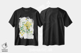 تیشرت مشکی طرح دار گل های زرد II، دکور معاصر اثر گوشیا گرگورچیک | فروشگاه ایماژ