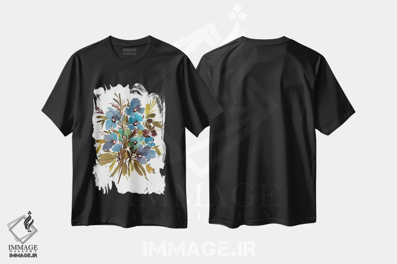 تیشرت مشکی طرح دار گلدسته، دکور معاصر اثر گوشیا گرگورچیک | فروشگاه ایماژ
