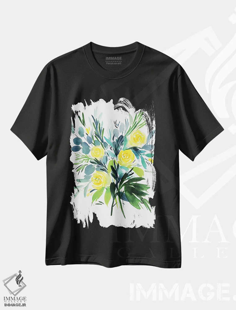 تیشرت مشکی طرح دار کرم لیمویی، دکور معاصر اثر گوشیا گرگورچیک | immage.ir